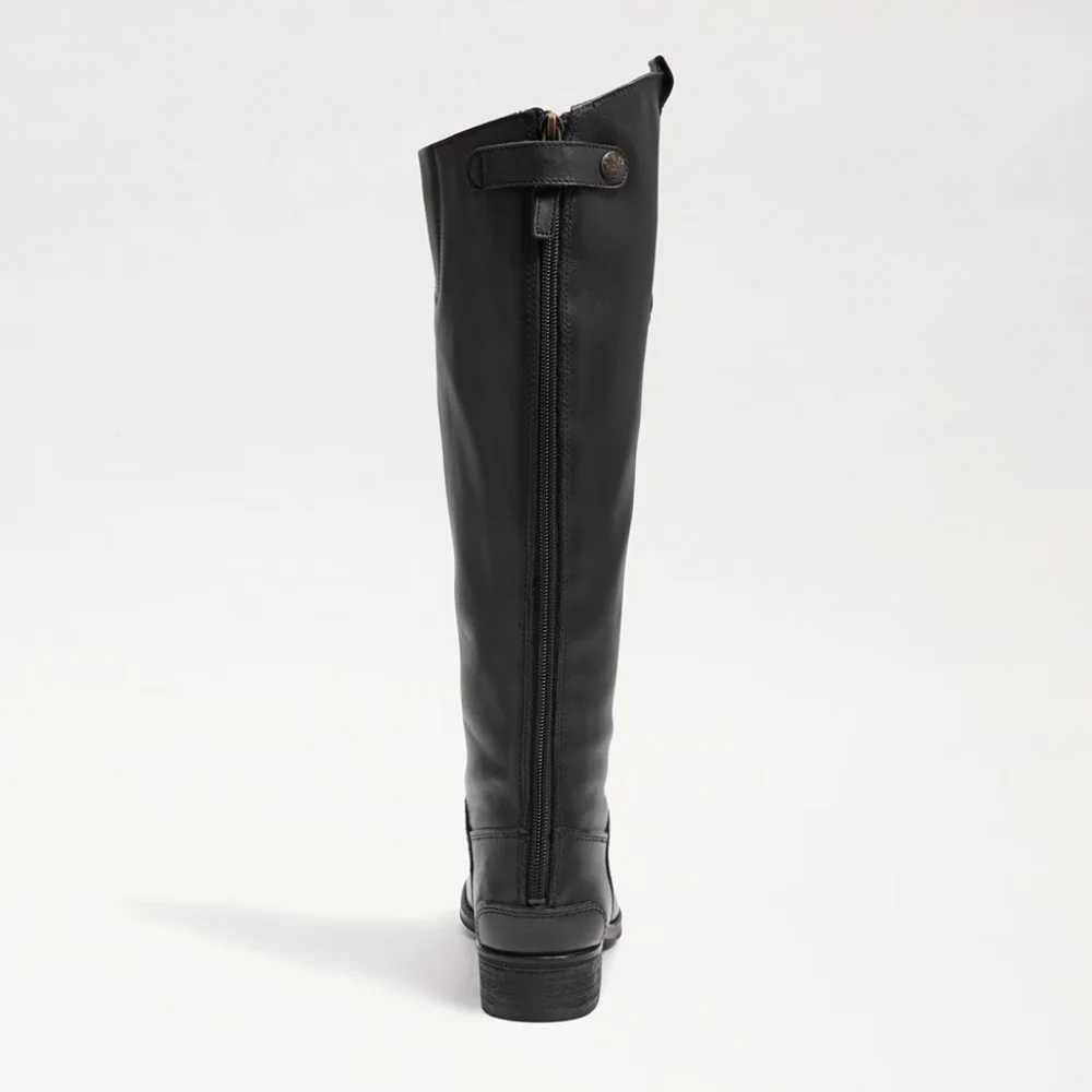 Classic Tall Black Leather Riding Boot - Women